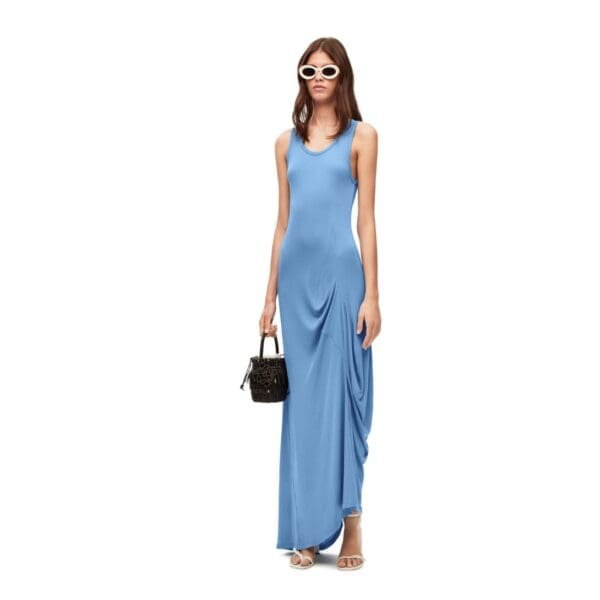 LOEWE SMALL FRINGED BUCKET BAG IN CALFSKIN
