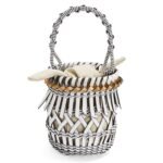 LOEWE SMALL FRINGED BUCKET BAG IN CALFSKIN