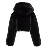 MAGDA BUTRYM FAUX FUR HOODED JACKET IN BLACK