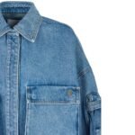 vTHE ATTICO FERN WASHED BLUE SHORT COAT