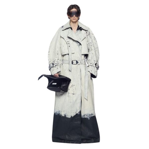 THE ATTICO WHITE AND BLACK TRENCH