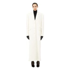 MAGDA BUTRYM SINGLE BREASTED LONG WOOL COAT IN CREAM