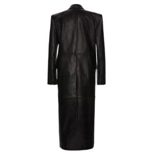 MAGDA BUTRYM LONG LEATHER TAILORED COAT IN BLACK