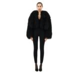 MAGDA BUTRYM SHORT SHAG SHEARLING COAT IN BLACK