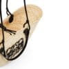 LOEWE ANAGRAM BASKET BAG IN IRACA PALM AND CALFSKIN