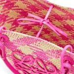 LOEWE ANAGRAM BASKET BAG IN IRACA PALM AND CALFSKIN