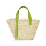 LOEWE BASKET BAG IN PALM LEAF AND CALFSKIN