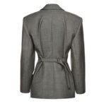 MAGDA BUTRYM DOUBLE BUTTON HOURGLASS BLAZER IN GREY