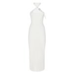 the attico white midi dress