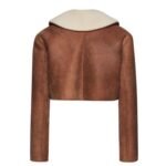 MAGDA BUTRYM CROPPED SHEARLING JACKET IN BEIGE