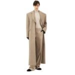 MAGDA BUTRYM SINGLE-BREASTED LONG WOOL COAT IN TAUPE