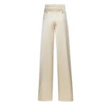 MAGDA BUTRYM WIDE-LEG COTTON-BLEND TROUSERS IN YELLOW
