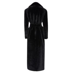 MAGDA BUTRYM LONG SHEARLING COAT IN BLACK