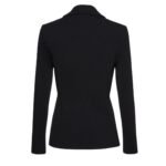 Longline jersey buttoned blazer in black