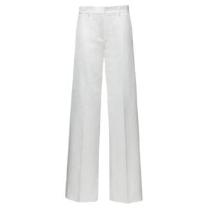 MAGDA BUTRYM COTTON BLEND WIDE-LEG TROUSERS IN CREAM