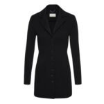 MAGDA BUTRYM LONGLINE KNIT BUTTONED BLAZER IN BLACK