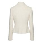 MAGDA BUTRYM FITTED BOUCLE BUTTONED BLAZER IN CREAM