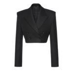 MAGDA BUTRYM CROPPED DOUBLE BREASTED BLAZER IN BLACK