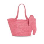 LOEWE SMALL ELEPHANT BASKET BAG IN RAFFIA