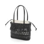 LOEWE SQUARE BASKET FRINGED BAG IN CALFSKIN
