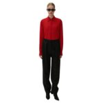 MAGDA BUTRYM TAPERED WOOL TROUSERS IN BLACK