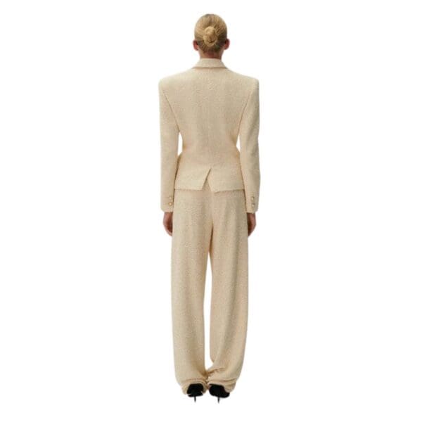 MAGDA BUTRYM FITTED BOUCLE BLAZER IN BEIGE
