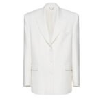MAGDA BUTRYM CLASSIC OVERSIZED WOOL BLAZER IN CREAM