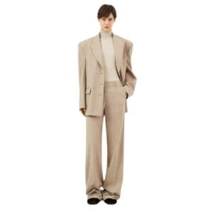 MAGDA BUTRYM CASHMERE CLASSIC OVERSIZED BLAZER IN TAUPE