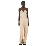 MAGDA BUTRYM CASHMERE WIDE-LEG TROUSERS IN BEIGE