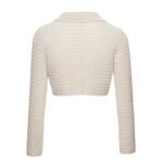 MAGDA BUTRYM CROCHET CROPPED BOLERO JACKET IN CREAM
