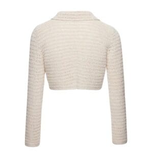 MAGDA BUTRYM CROCHET CROPPED BOLERO JACKET IN CREAM