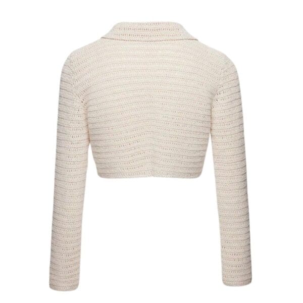 MAGDA BUTRYM CROCHET CROPPED BOLERO JACKET IN CREAM