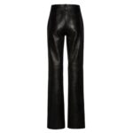 MAGDA BUTRYM FLARED LEATHER PANTS IN BLACK
