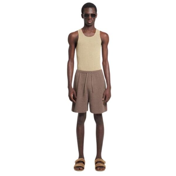NANUSHKA CADEN LINEAR CROCHET SHORTS BROWN