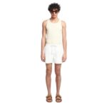 NANUSHKA AMIL OKOBOR ALT-LEATHER SHORTS WHITE