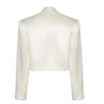 MAGDA BUTRYM CROPPED SILK BLEND BLAZER IN CREAM
