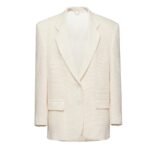 MAGDA BUTRYM TAILORED OVERSIZED HANDWOVEN BLAZER IN CREAM