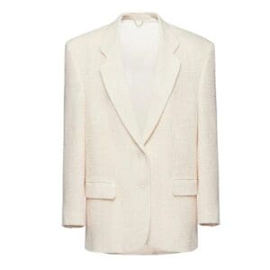 MAGDA BUTRYM TAILORED OVERSIZED HANDWOVEN BLAZER IN CREAM