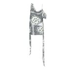 THE ATTICO "RANYA" WHITE AND BLACK BANDANA MINI DRESS