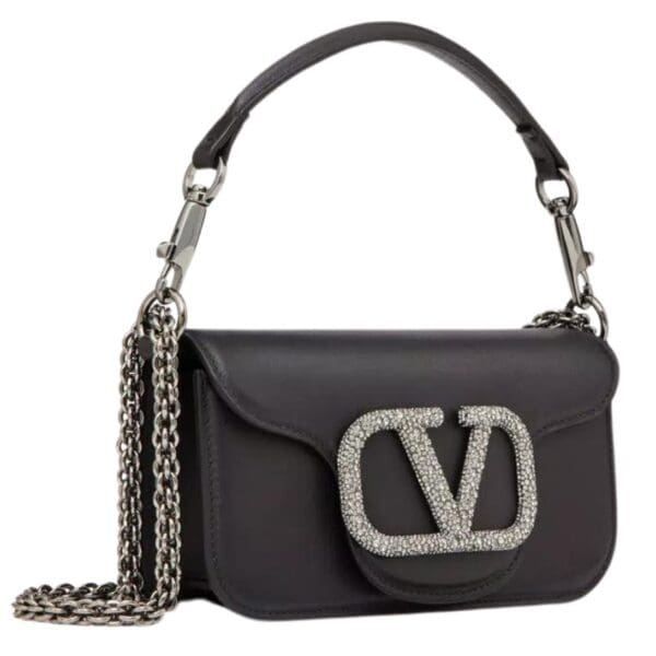 VALENTINO GARAVANI LOCÒ SMALL SHOULDER BAG WITH JEWEL LOGO
