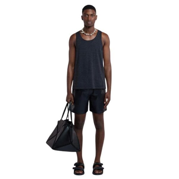 NANUSHKA DOXXI OKOBOR ALT-LEATHER SHORTS BLACK