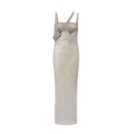 THE ATTICO PEARL GREY MIDI DRESS