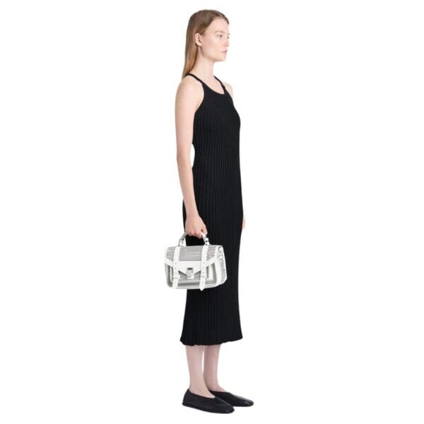PROENZA PS1 TINY BAG IN PERFORATED LEATHER OPTIC WHITE