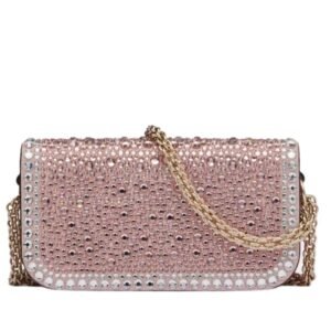 VALENTINO GARAVANI SMALL LOCO SHOULDER BAG WITH RHINESTONES