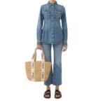 CHLOE LARGE WOODY BASKET WHITE