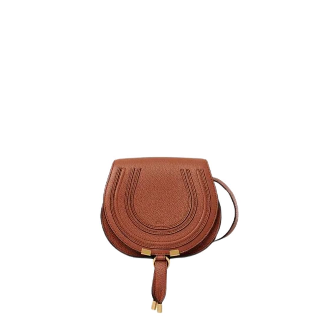 CHLOE MARCIE SMALL SADDLE BAG TAN