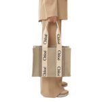 CHLOE MEDIUM WOODY TOTE BAG MUSK GREY