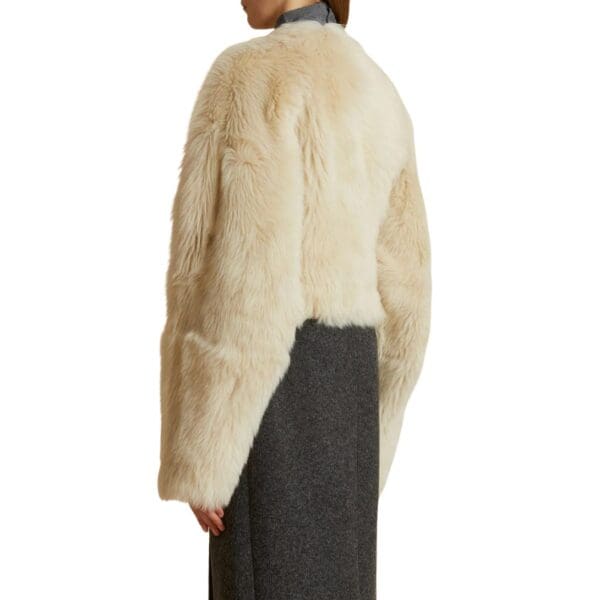 KHAITE THE GRACELL JACKET IN CREAM SHEARLING