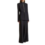 KHAITE THE SAMUEL JACKET WITH NAVY AND WHITE STRIPS