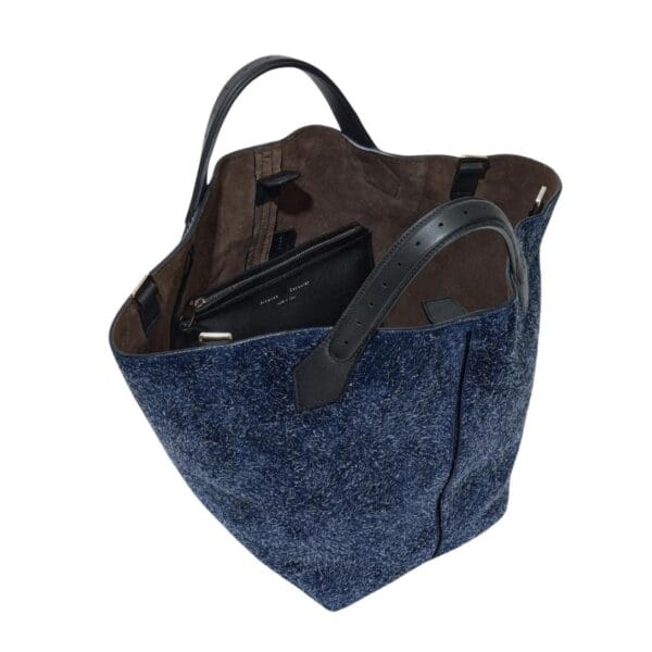 PROENZA LARGE CHELSEA TOTE IN BRUSHED SUEDE DEEP NAVY